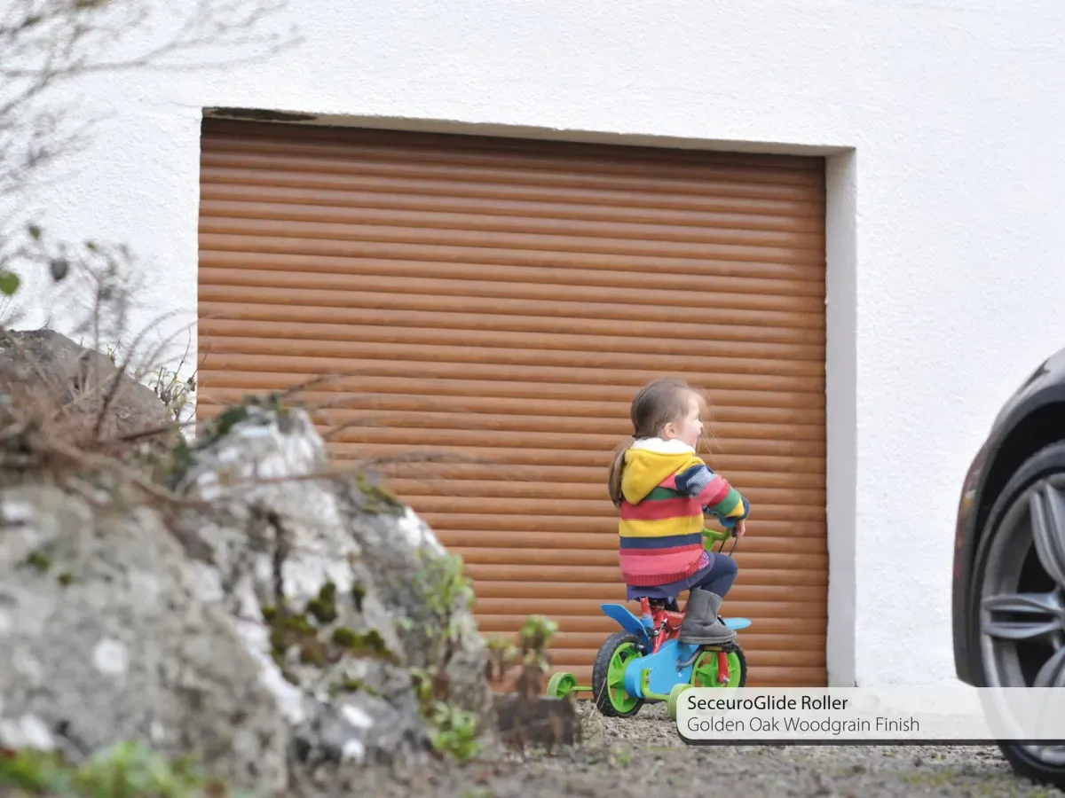 Classic electric roller garage door